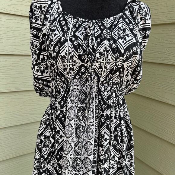 K Jordan Boho peasant style, Black & white, women's size XL - Picture 4 of 11